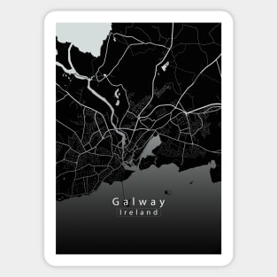 Galway Ireland City Map dark Sticker